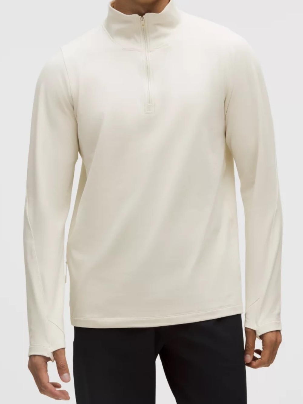Lululemon Rulu Fleece Half-Zip Long Sleeve, Light Ivory, Size XL